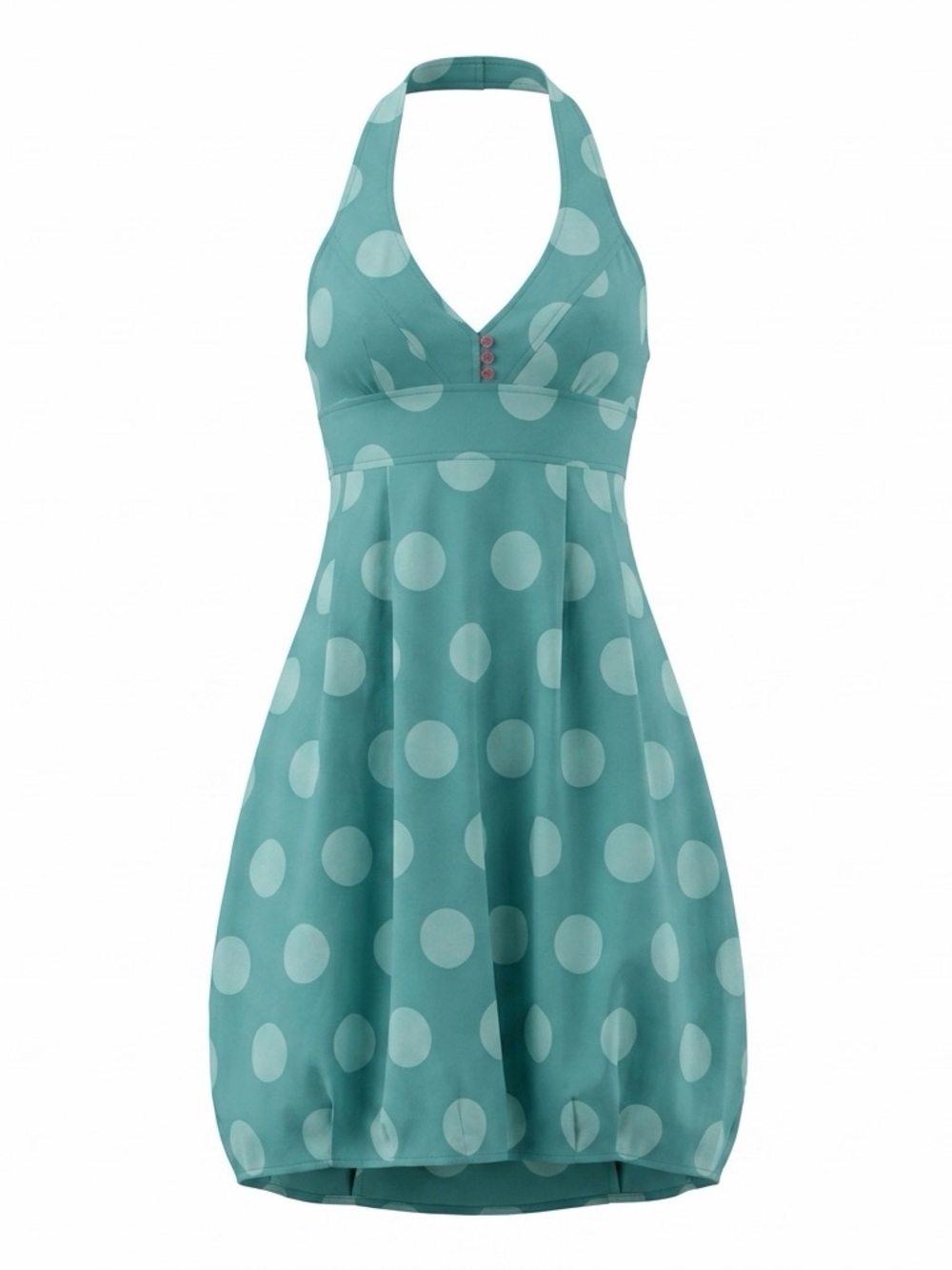 Paul Smith Teal Polka Dot Backless Halter Dress